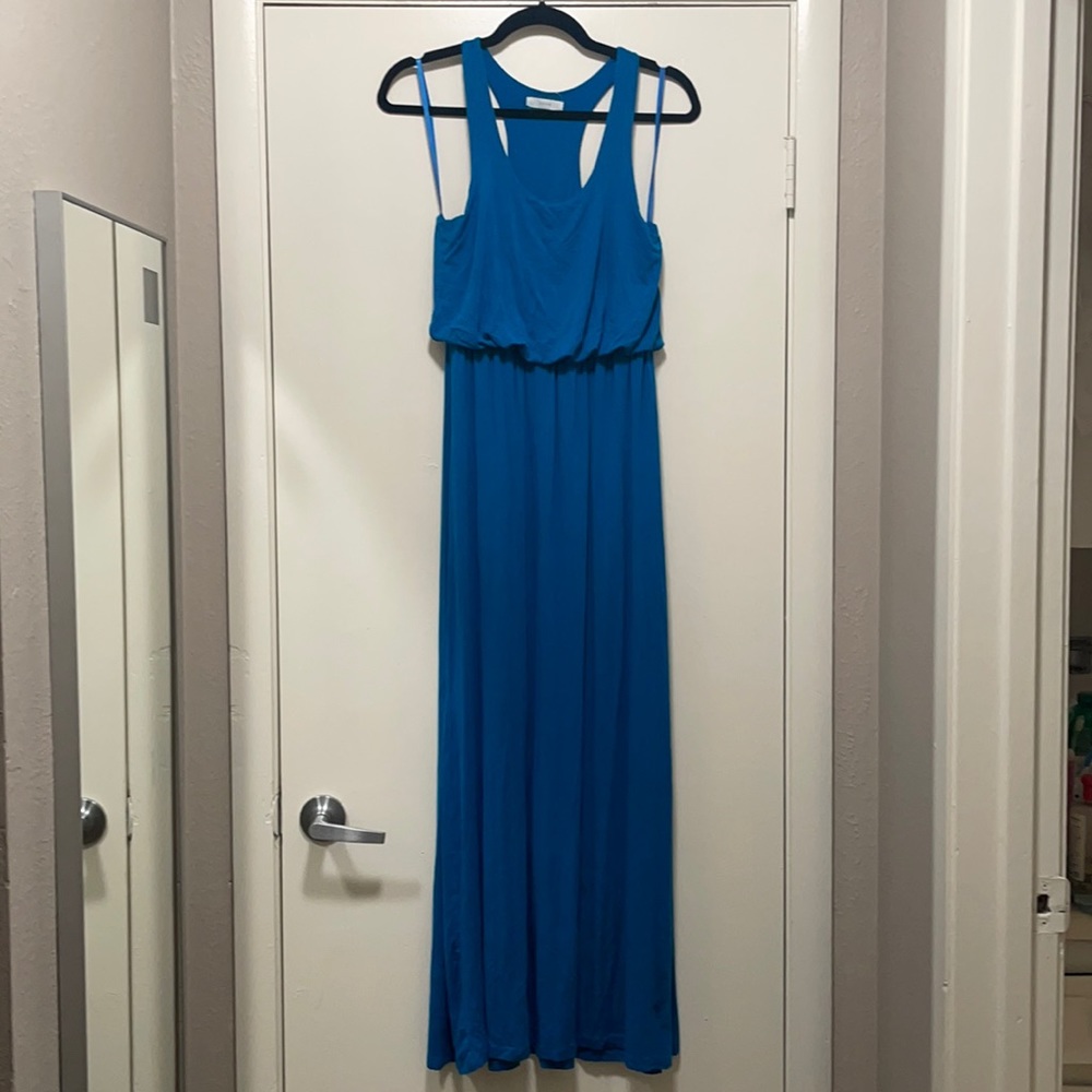 Racer back Blue Maxi Dress
